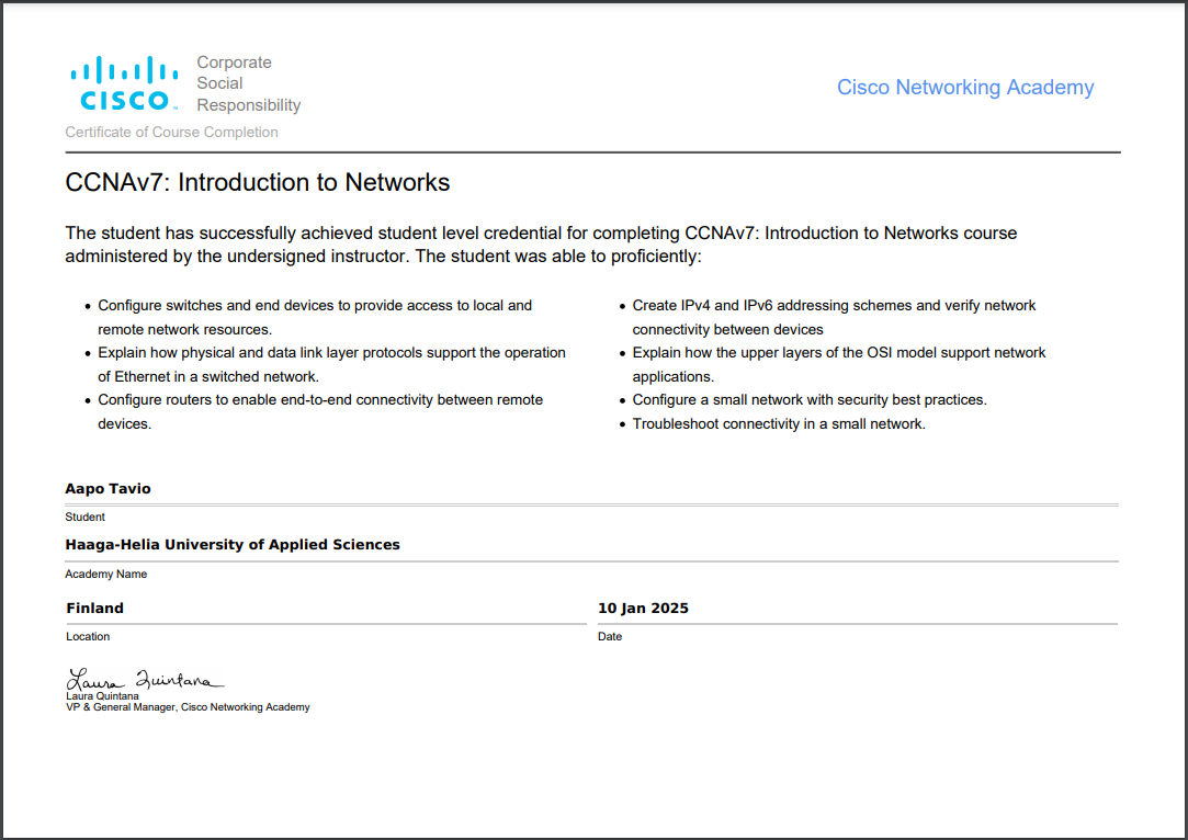 ccna certificate